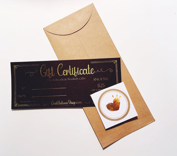 Gift Certificate—Black with Gold Foil