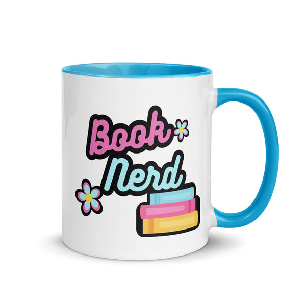 Book Nerd Mug with Colored Handle