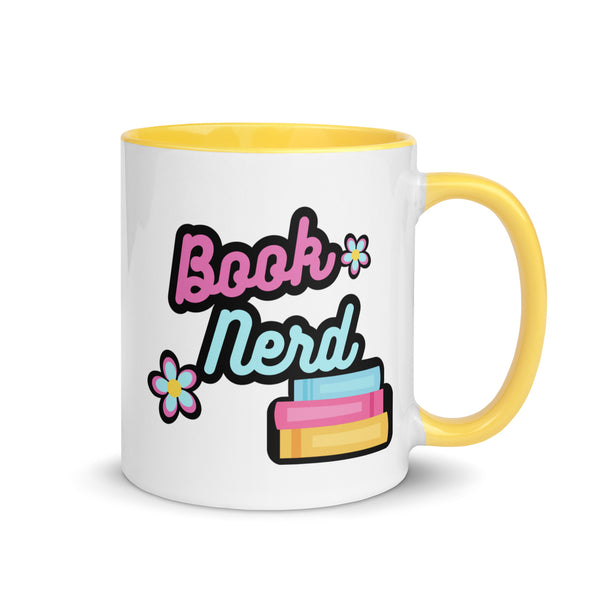 Book Nerd Mug with Colored Handle
